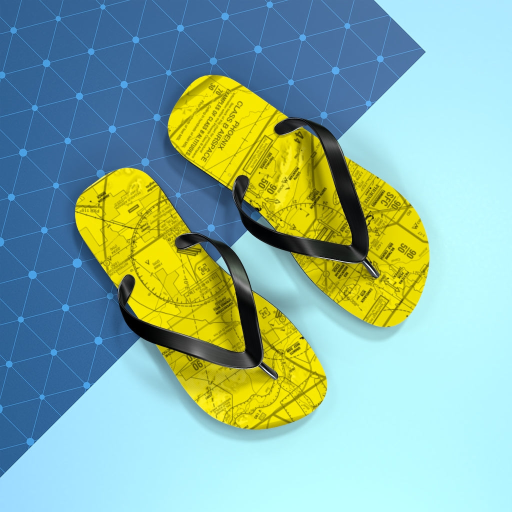 Aeronautical Chart Flip-Flops (PHX/yellow)