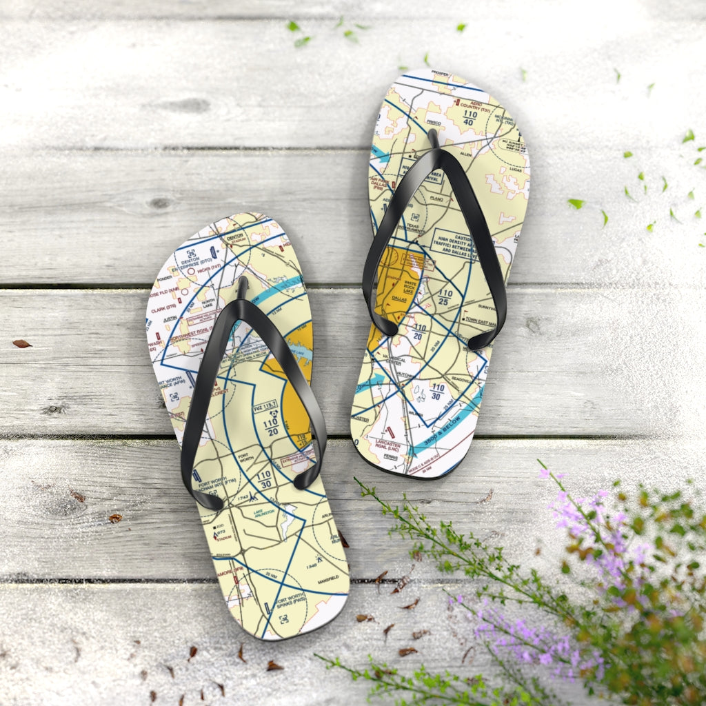 Aeronautical Chart Flip-Flops (DFW)