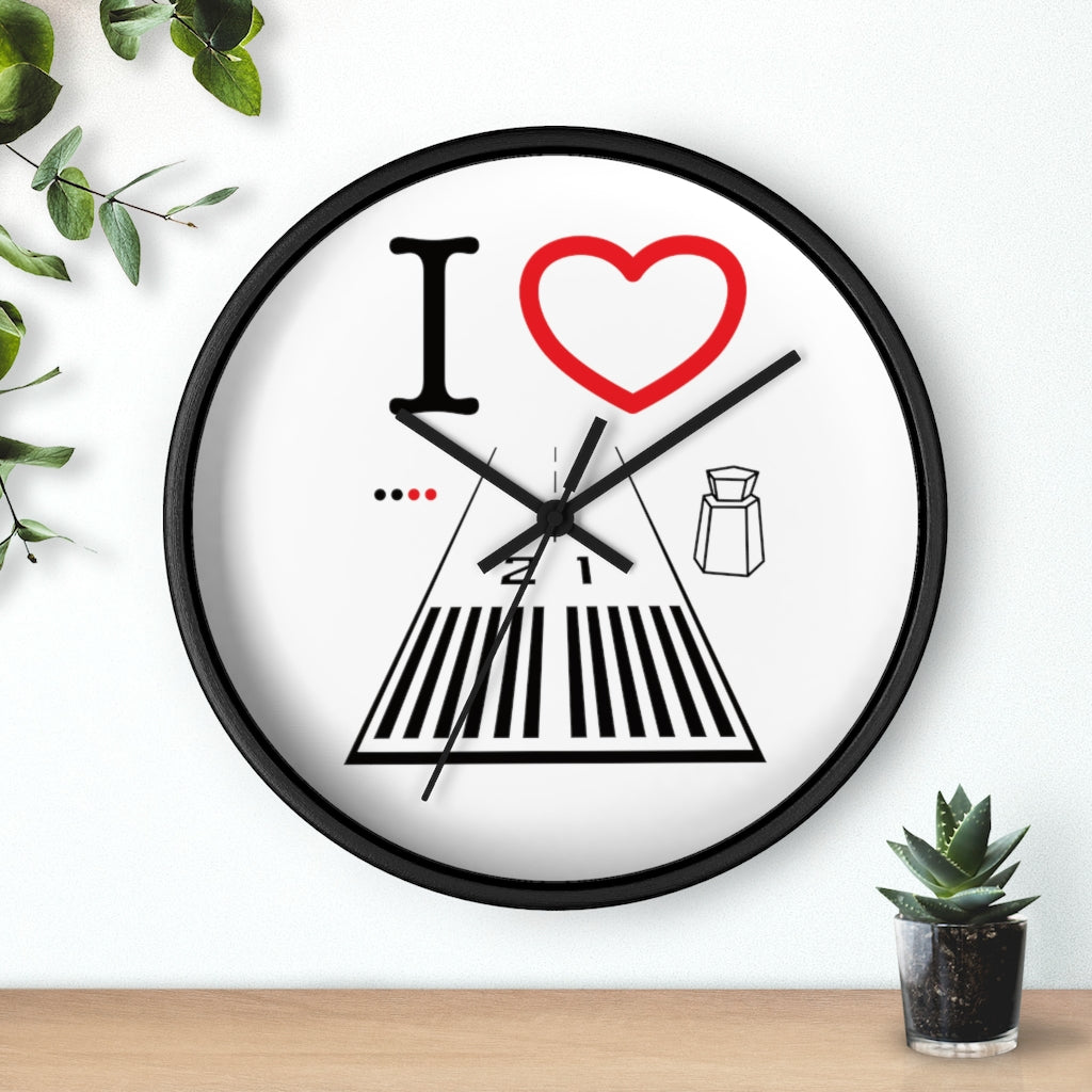 Santa Monica Airport Runway 21 wall clock (white)