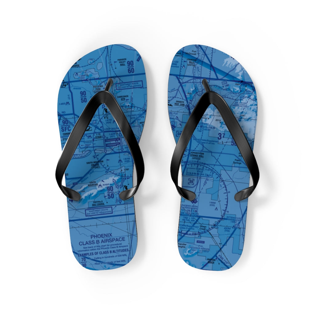 Aeronautical Chart Flip-Flops (PHX/blue)