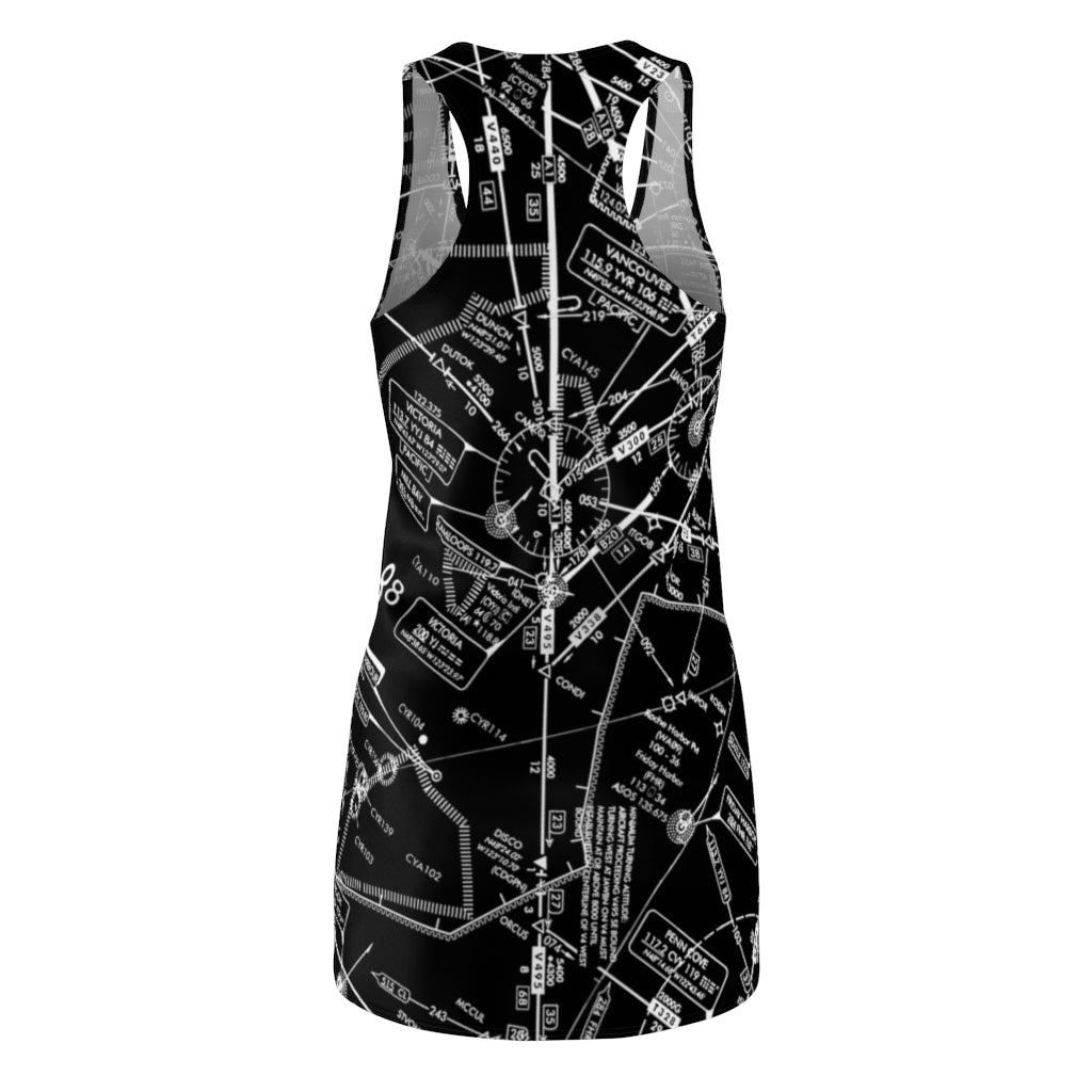 Enroute Low Altitude Chart - racerback dress (black)