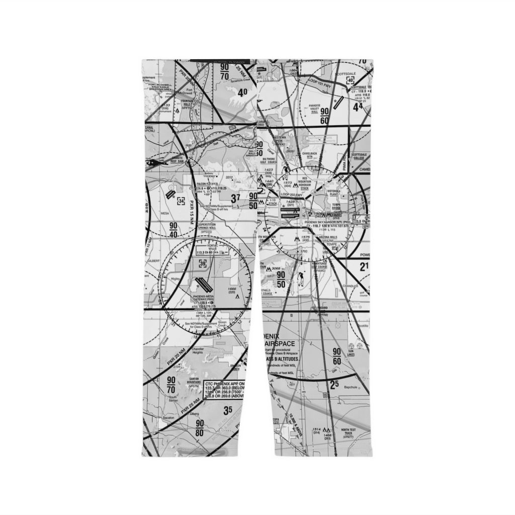 Phoenix TAC Chart capri leggings (b&w)