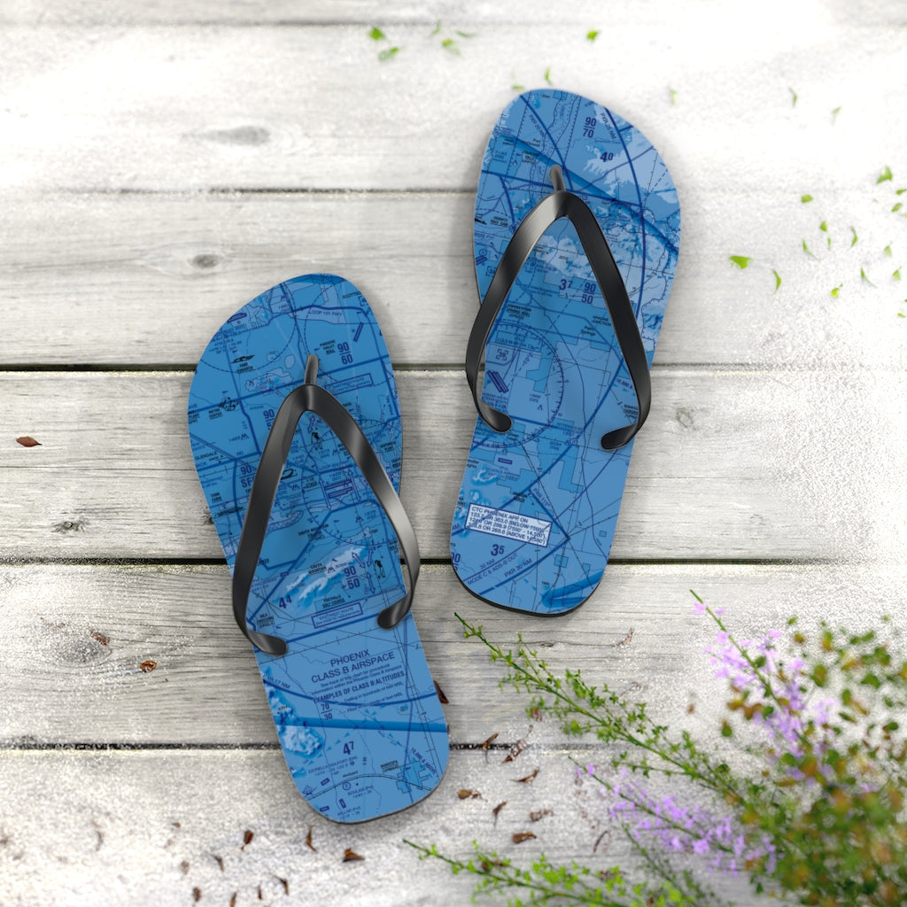 Aeronautical Chart Flip-Flops (PHX/blue)