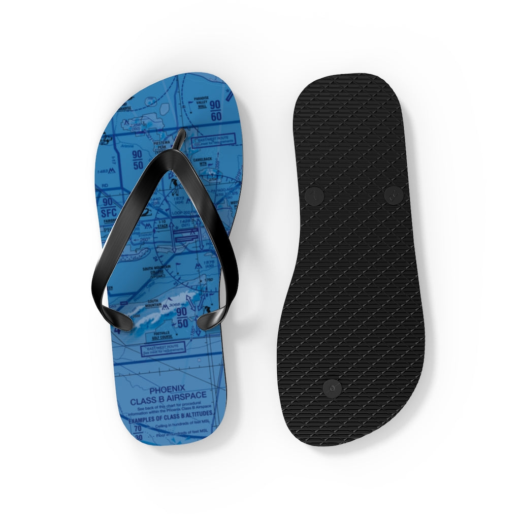 Aeronautical Chart Flip-Flops (PHX/blue)