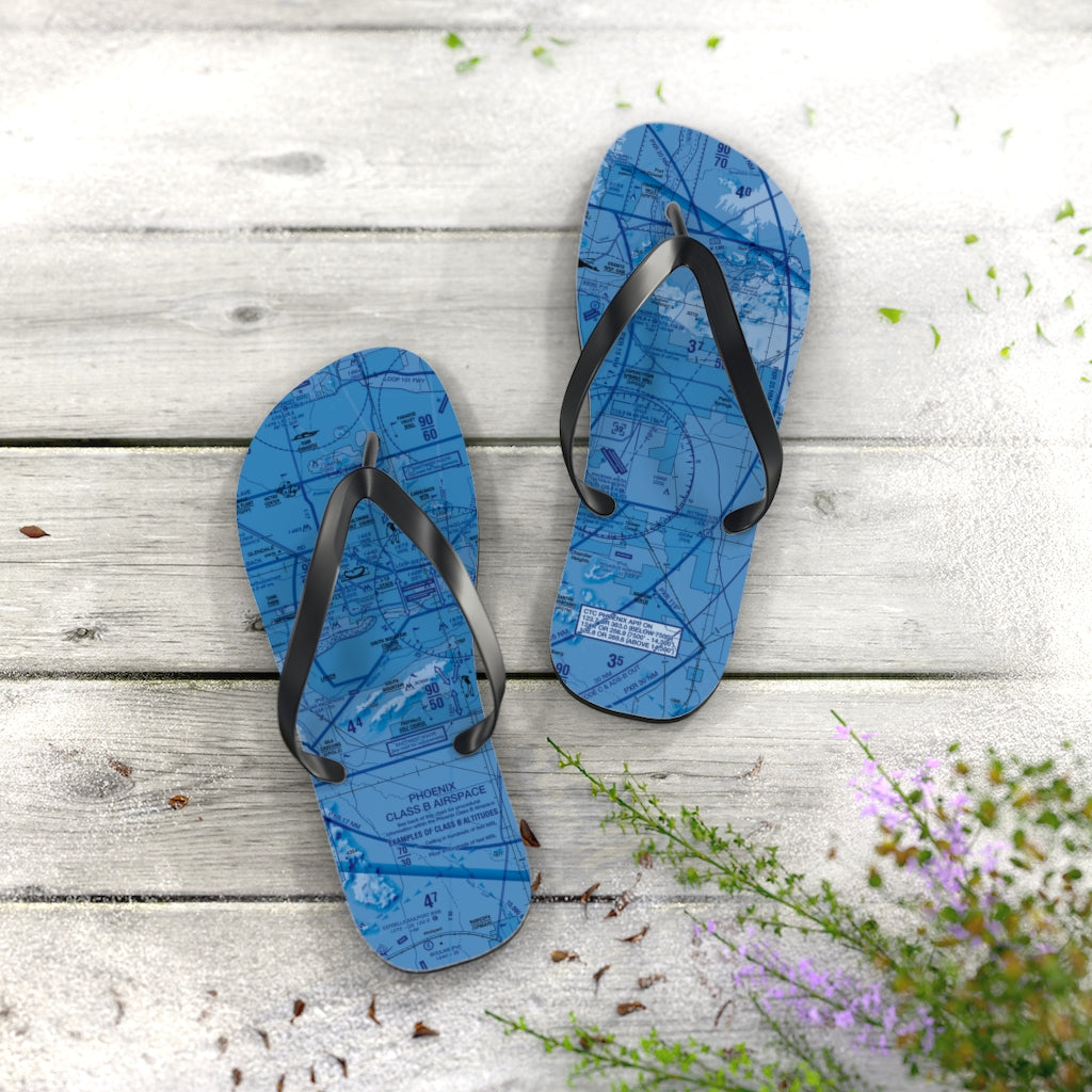 Aeronautical Chart Flip-Flops (PHX/blue)