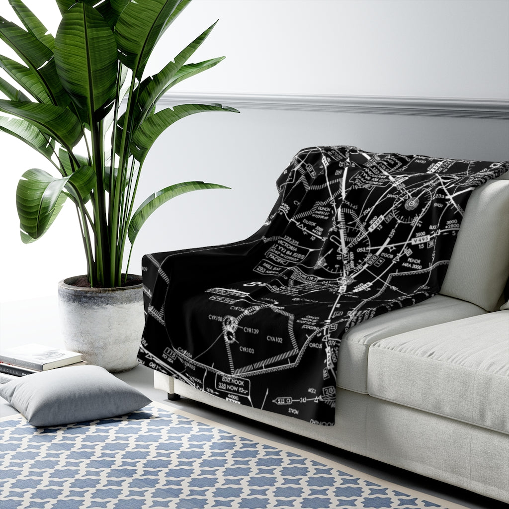 Enroute Low Altitude (ELUS1) sherpa fleece blanket (black&white)