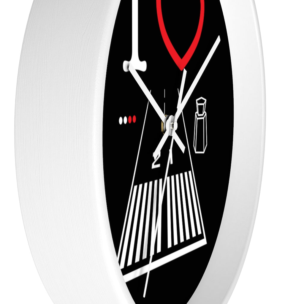 Santa Monica Airport Runway 21 wall clock (black)