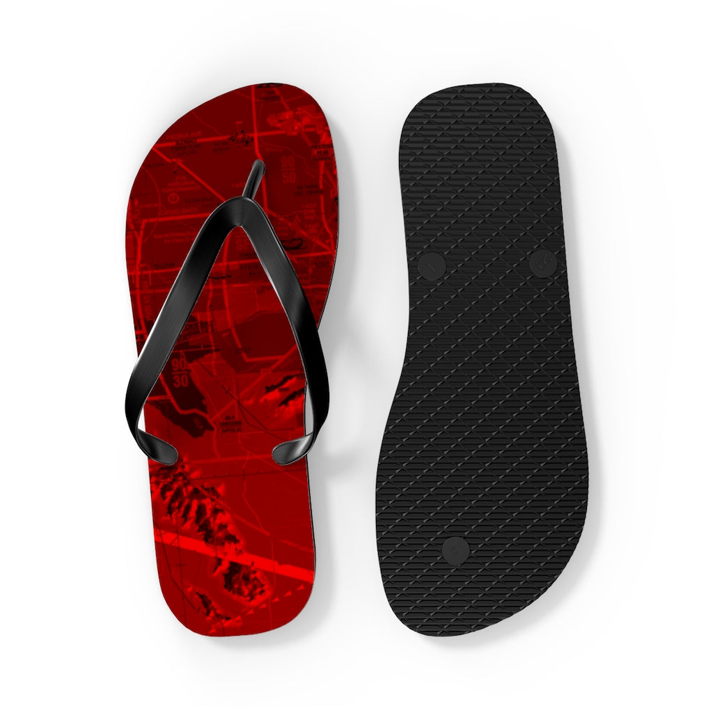 Aeronautical Chart Flip-Flops (PHX/red)