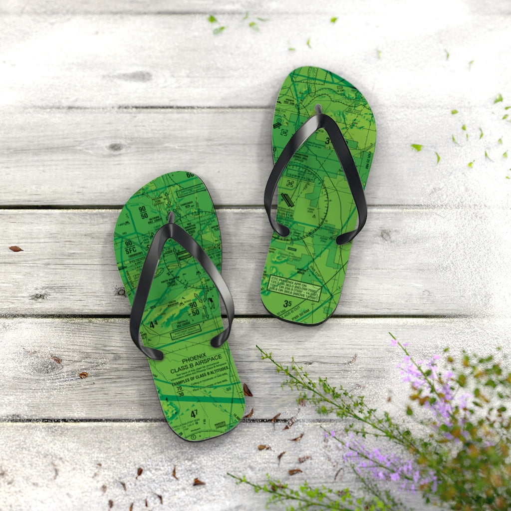 Aeronautical Chart Flip-Flops (PHX/green)