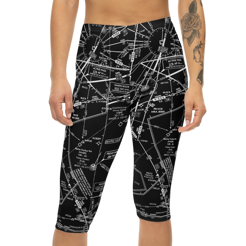Enroute Low Altitude Chart capri leggings (black)