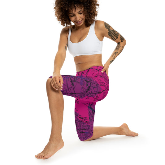 Enroute Low Altitude Chart capri leggings (ELUS3/pink)