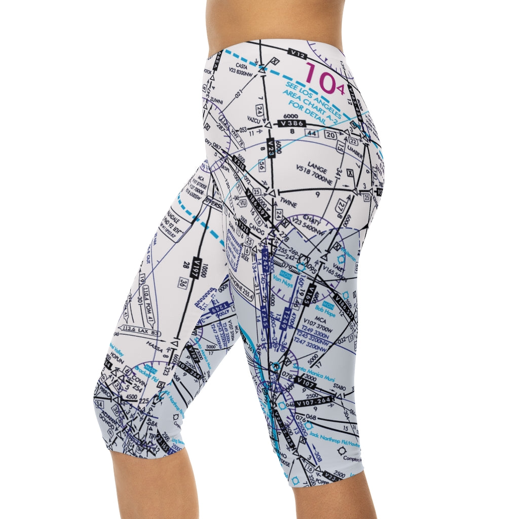 Enroute Low Altitude Chart capri leggings (white)