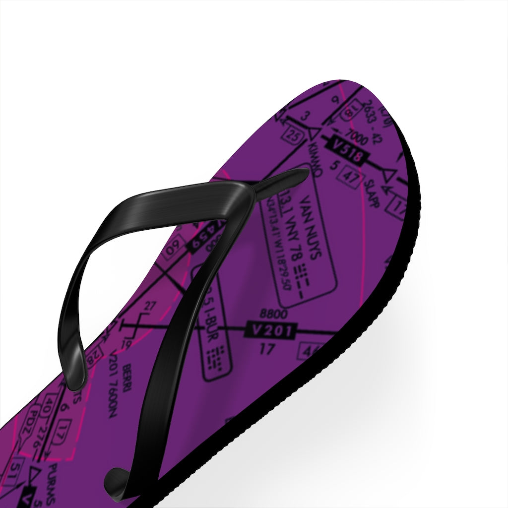 Aeronautical Chart Flip-Flops (ELUS3/purple)