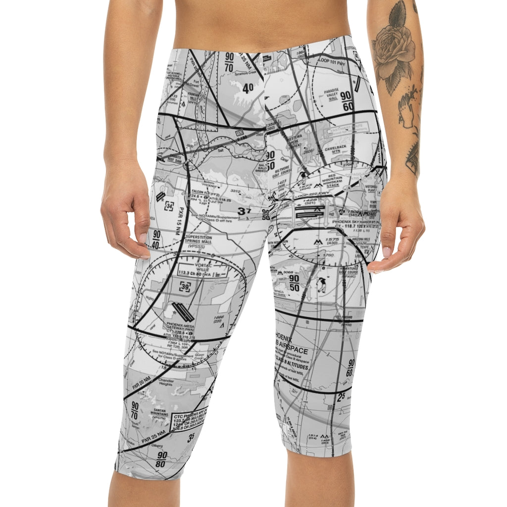 Phoenix TAC Chart capri leggings (b&w)