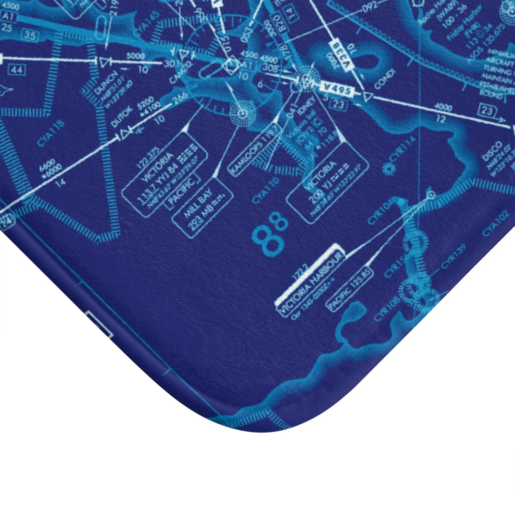 Enroute Low Altitude Chart bath mat (blue)
