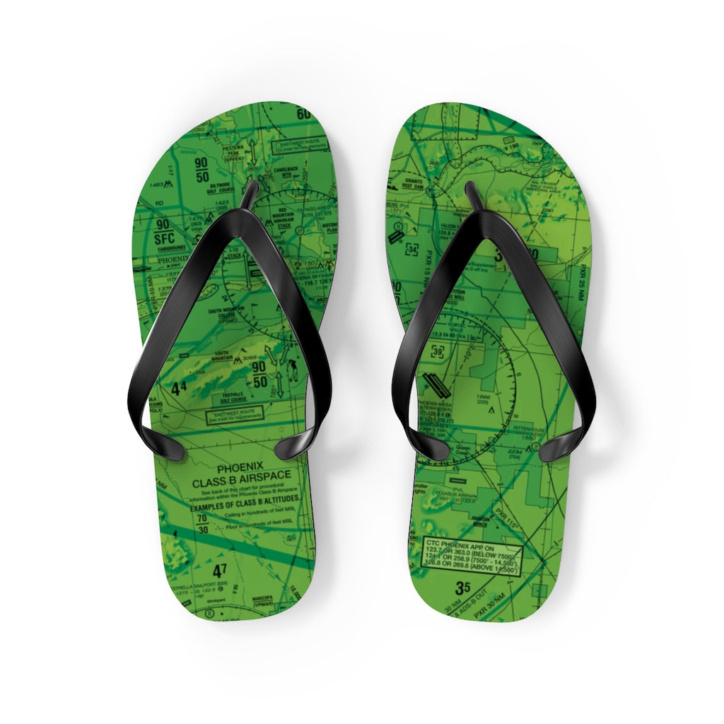 Aeronautical Chart Flip-Flops (PHX/green)