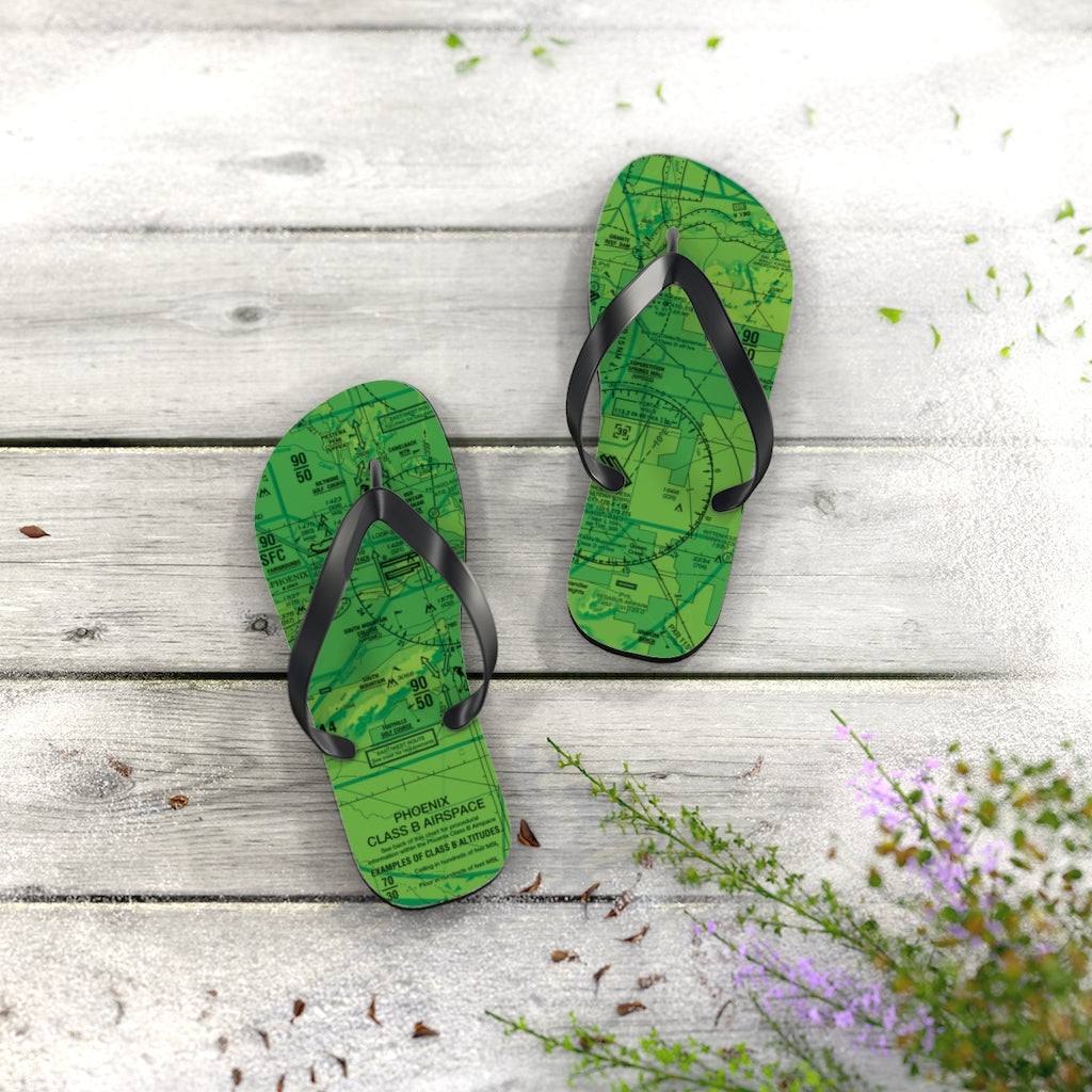 Aeronautical Chart Flip-Flops (PHX/green)