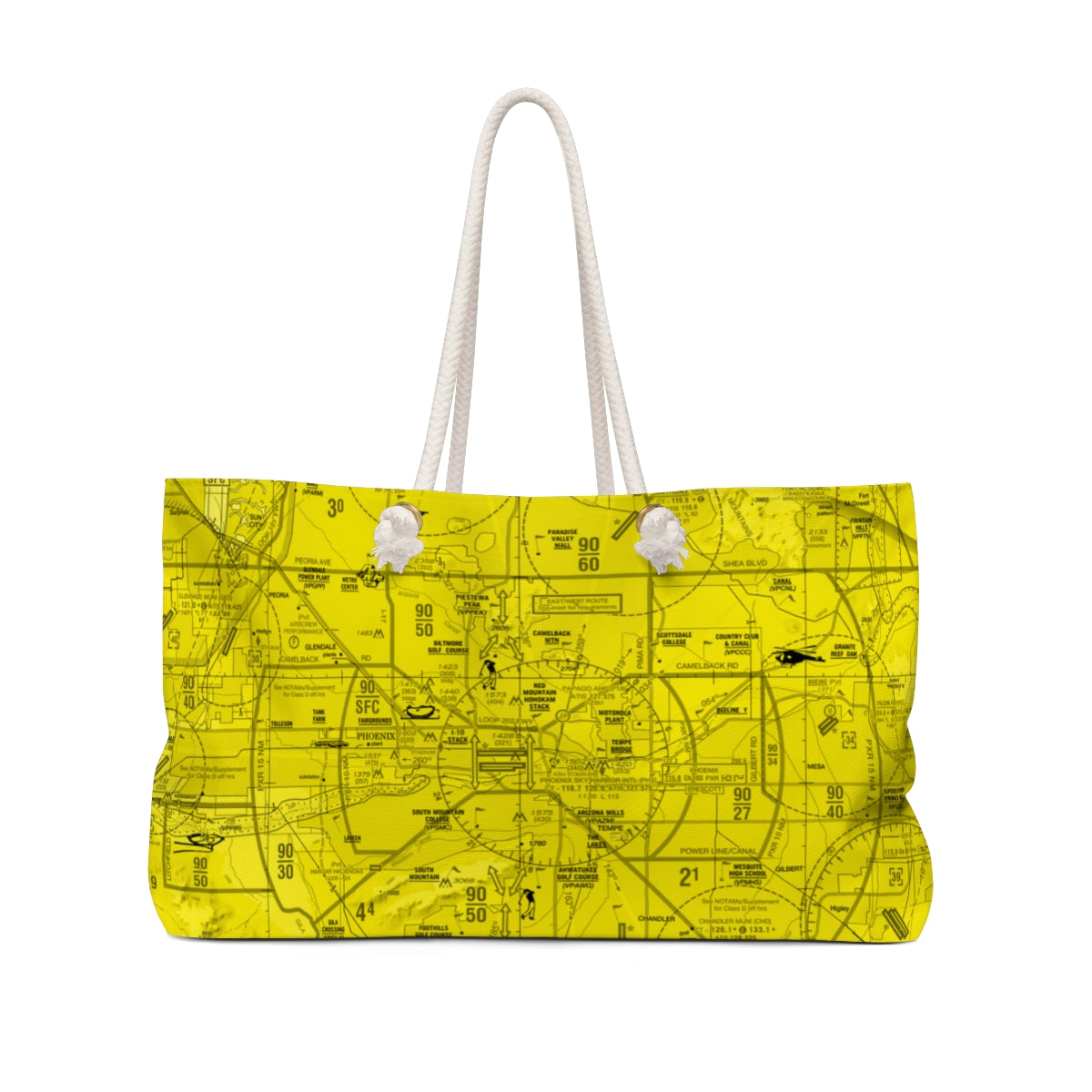 Aeronautical Chart weekender tote bag (PHX/yellow)