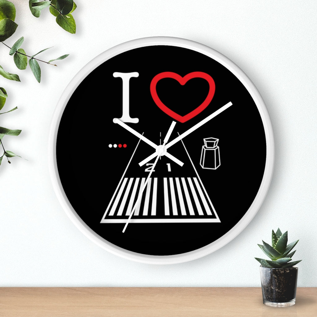 Santa Monica Airport Runway 21 wall clock (black)