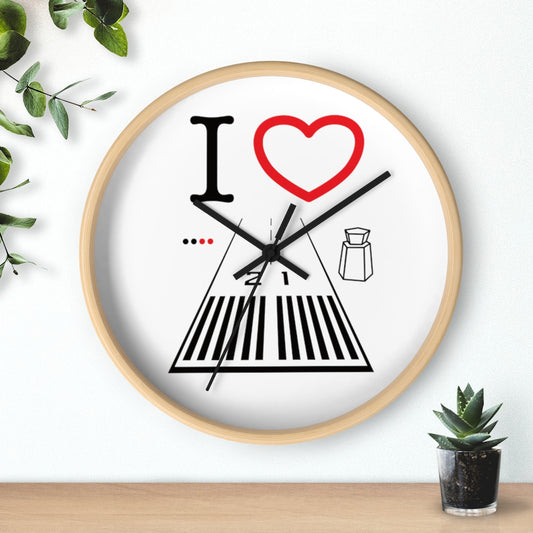 Santa Monica Airport Runway 21 wall clock (white)