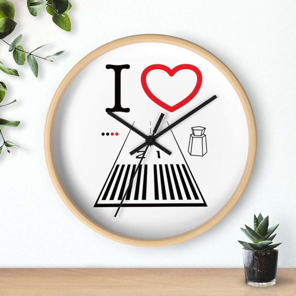 Santa Monica Airport Runway 21 wall clock (white)