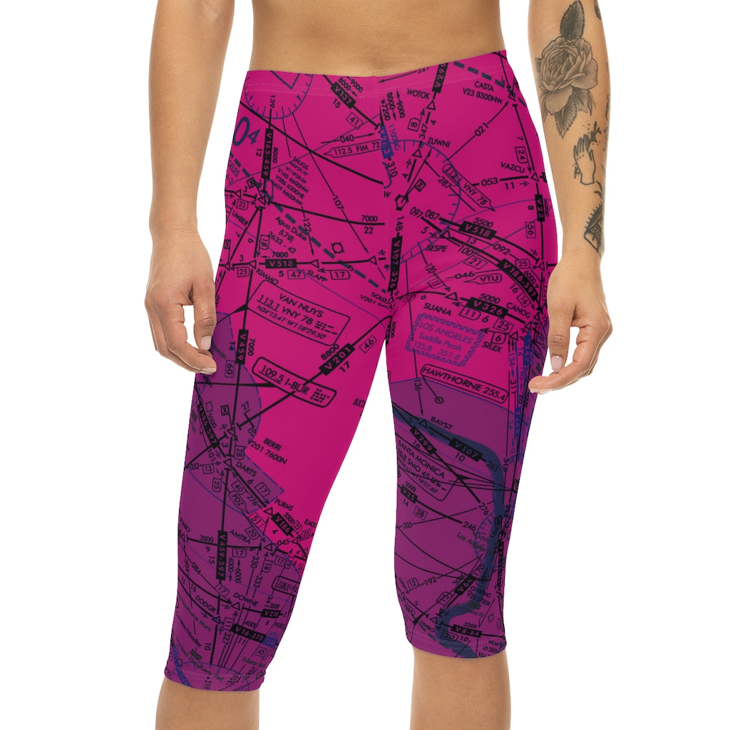 Enroute Low Altitude Chart capri leggings (ELUS3/pink)