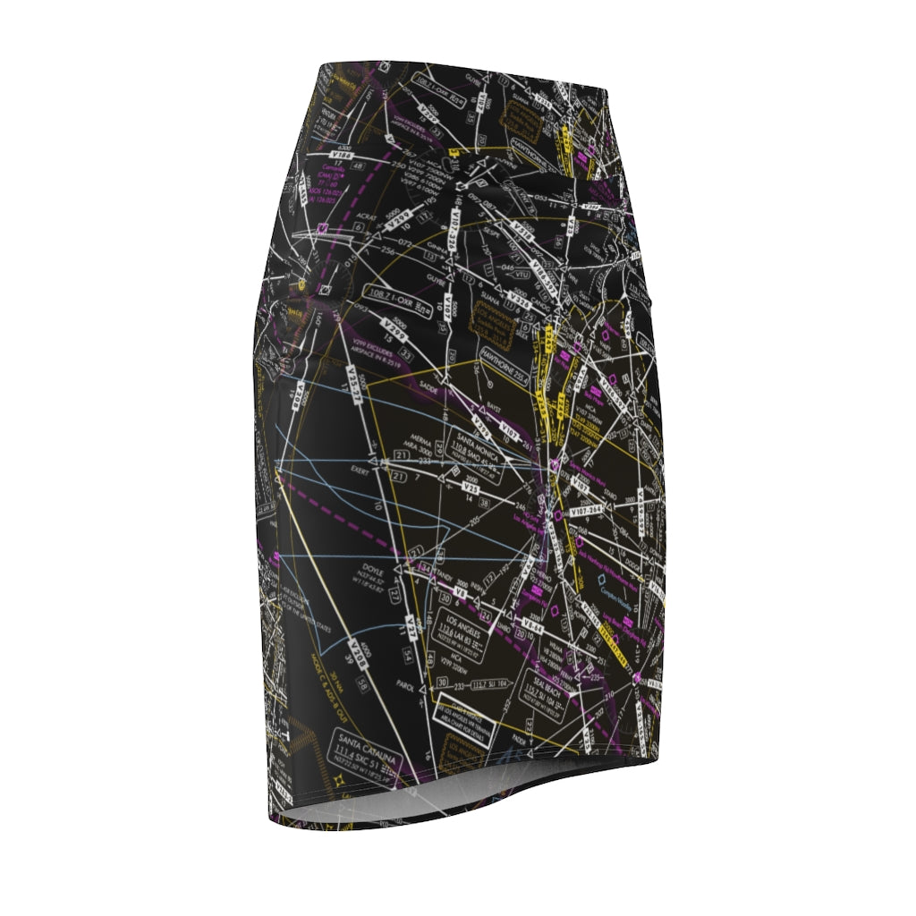 Enroute Low Altitude Chart - women's pencil skirt (invert)