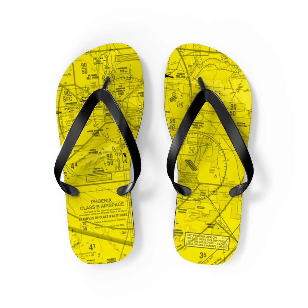 Aeronautical Chart Flip-Flops (PHX/yellow)