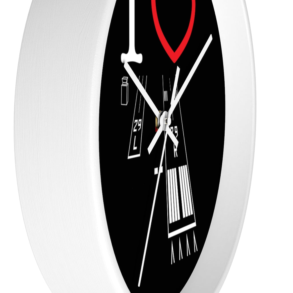 Torrance Airport Runways 29L-29R wall clock (black)