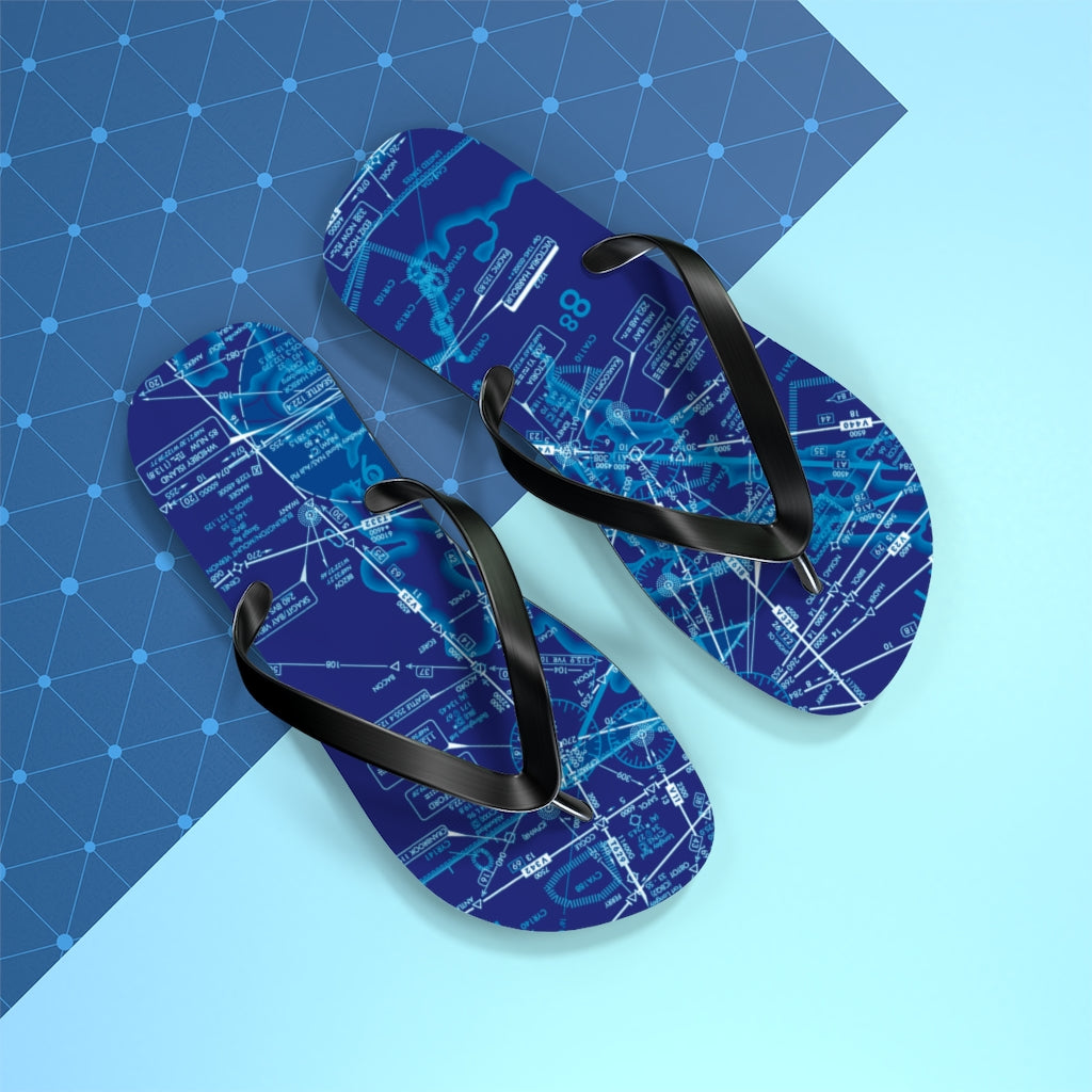 Aeronautical Chart Flip-Flops (ELUS1/blue)