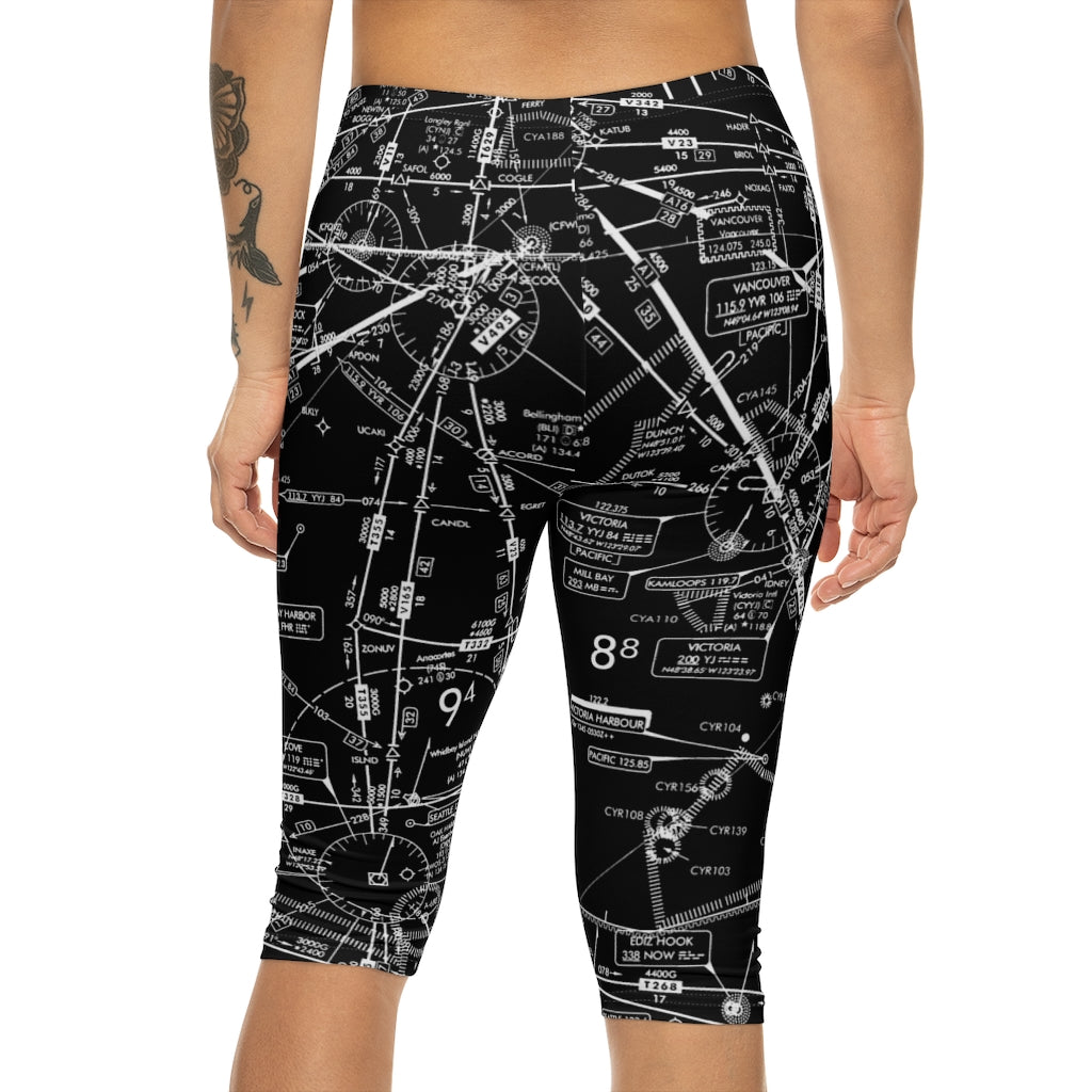 Enroute Low Altitude Chart capri leggings (black)