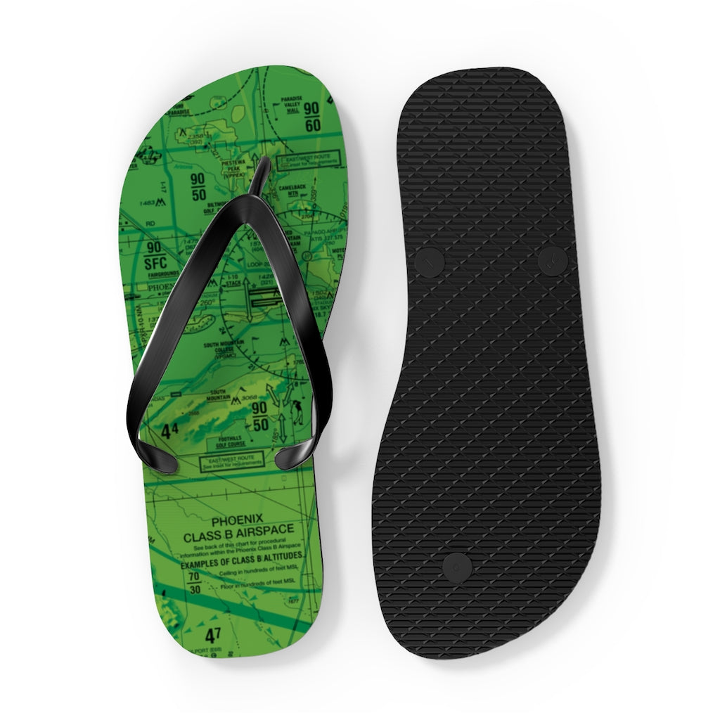 Aeronautical Chart Flip-Flops (PHX/green)