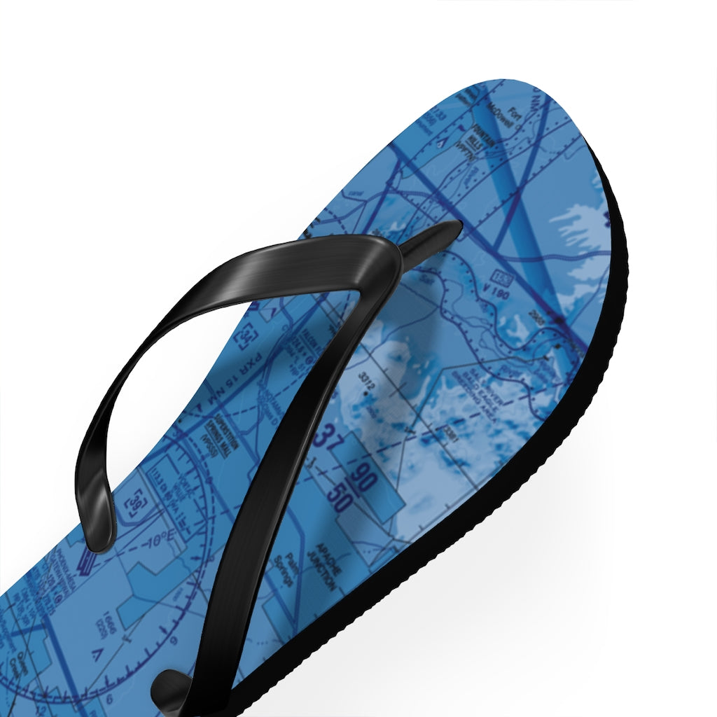 Aeronautical Chart Flip-Flops (PHX/blue)