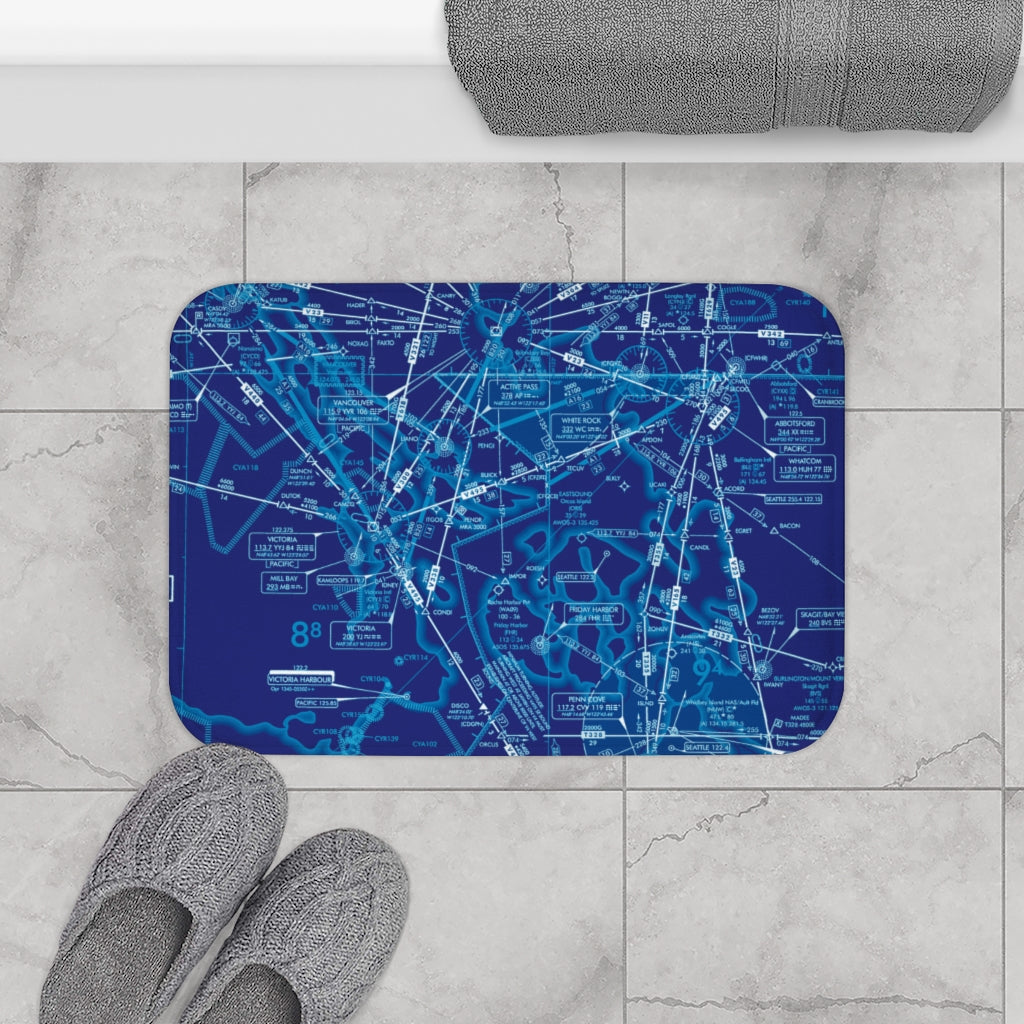 Enroute Low Altitude Chart bath mat (blue)