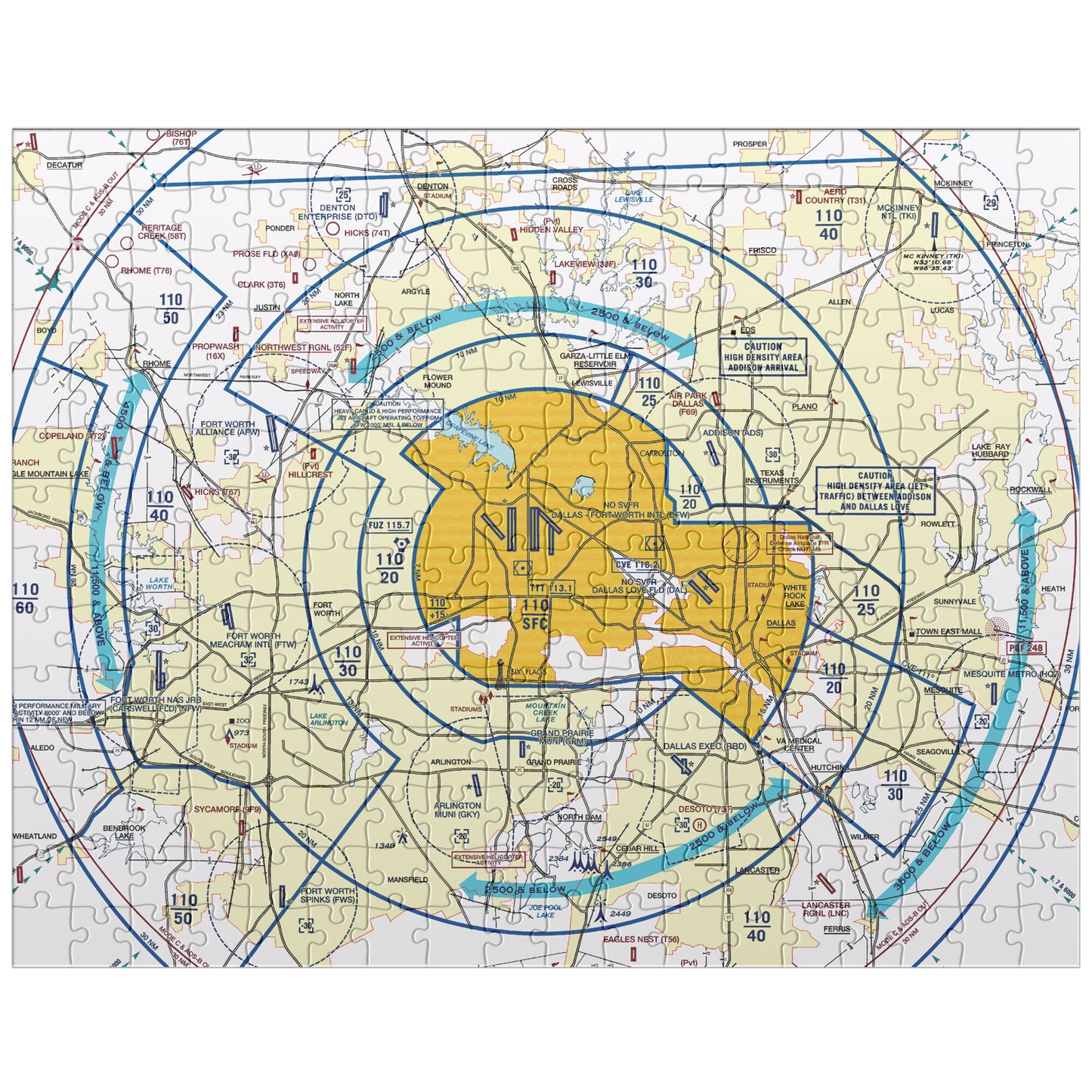 Dallas - Ft. Worth Flyway Chart jigsaw puzzle