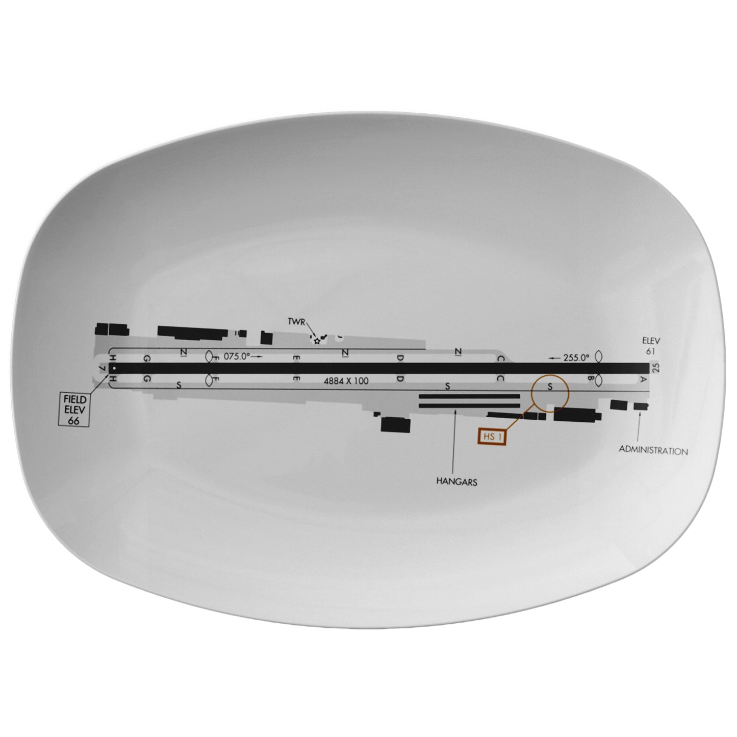 Hawthorne Airport taxi diagram - serving platter