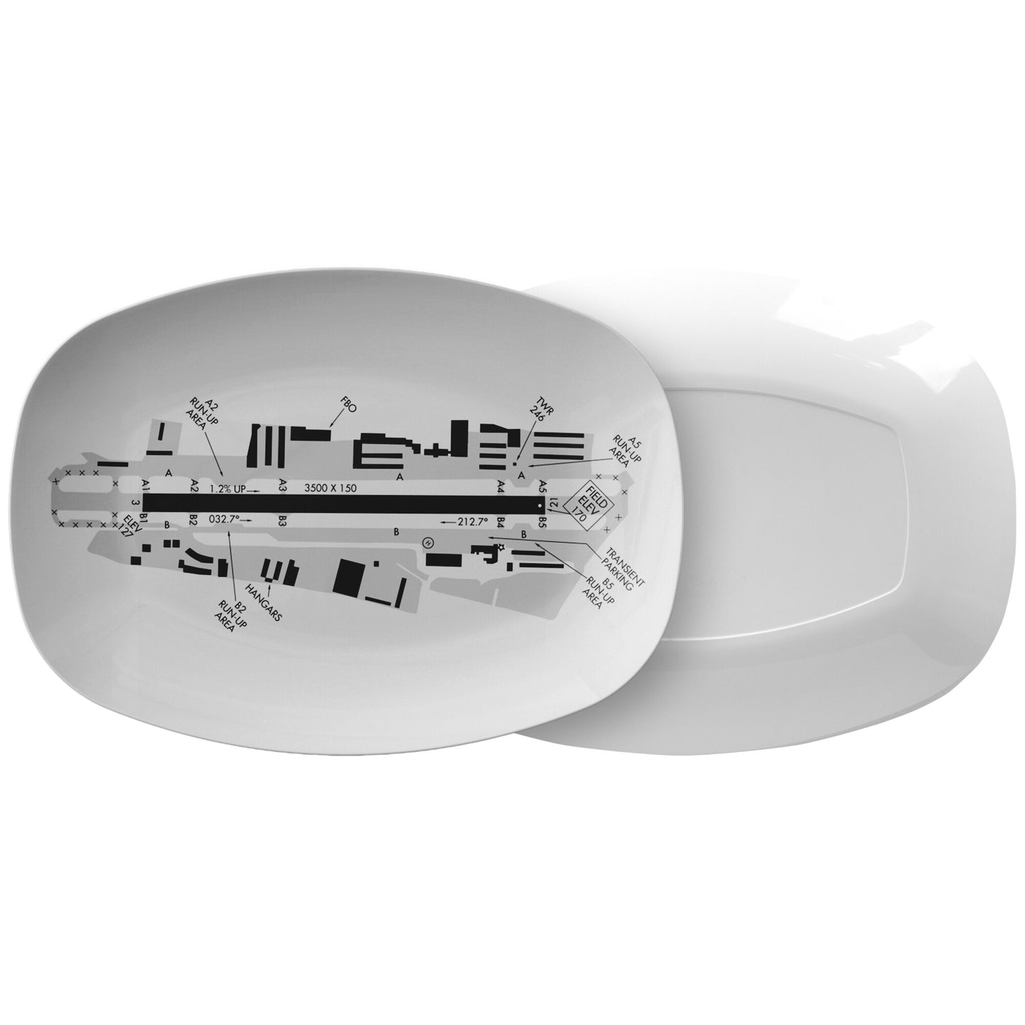 Santa Monica Airport taxi diagram - serving platter