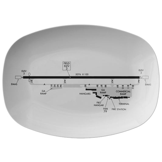 Key West Airport taxi diagram - serving platter