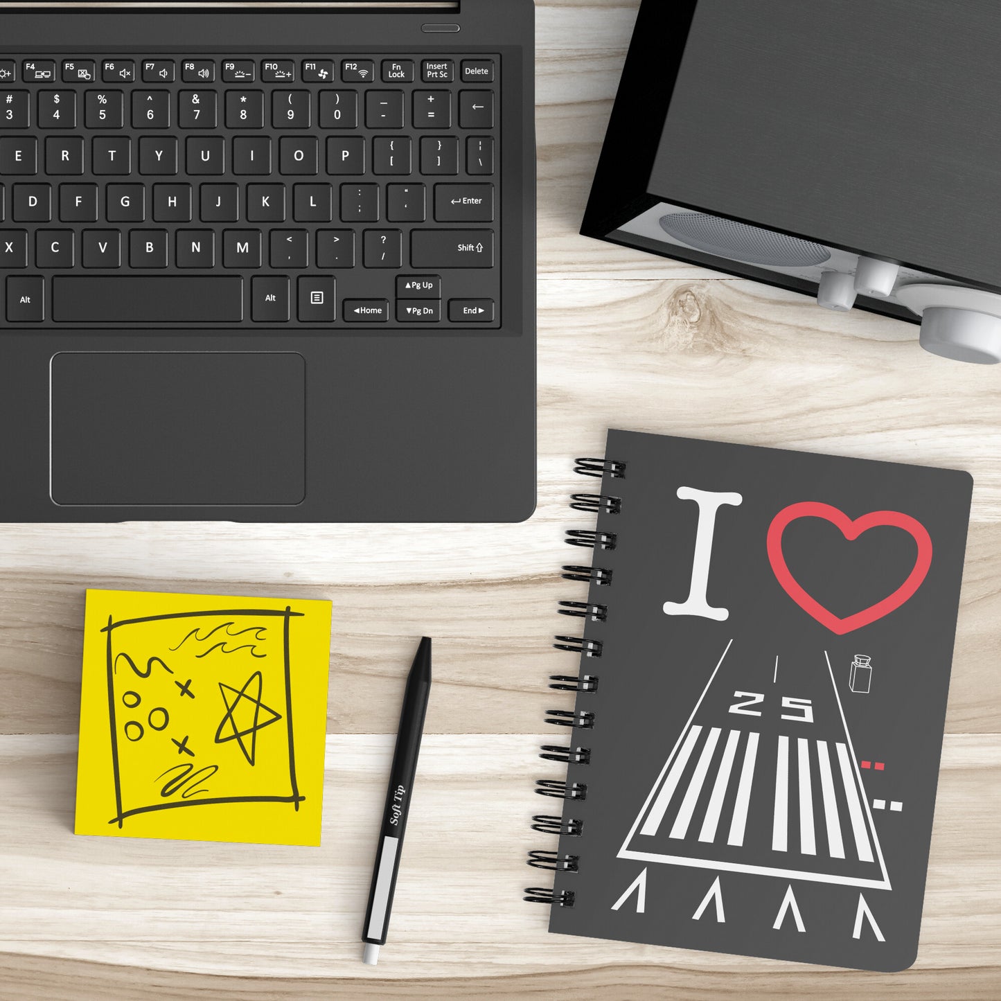 Hawthorne Airport Runway 25 / Runway 7 spiral notebook