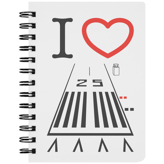 Hawthorne Airport Runway 25 / Runway 7 spiral notebook