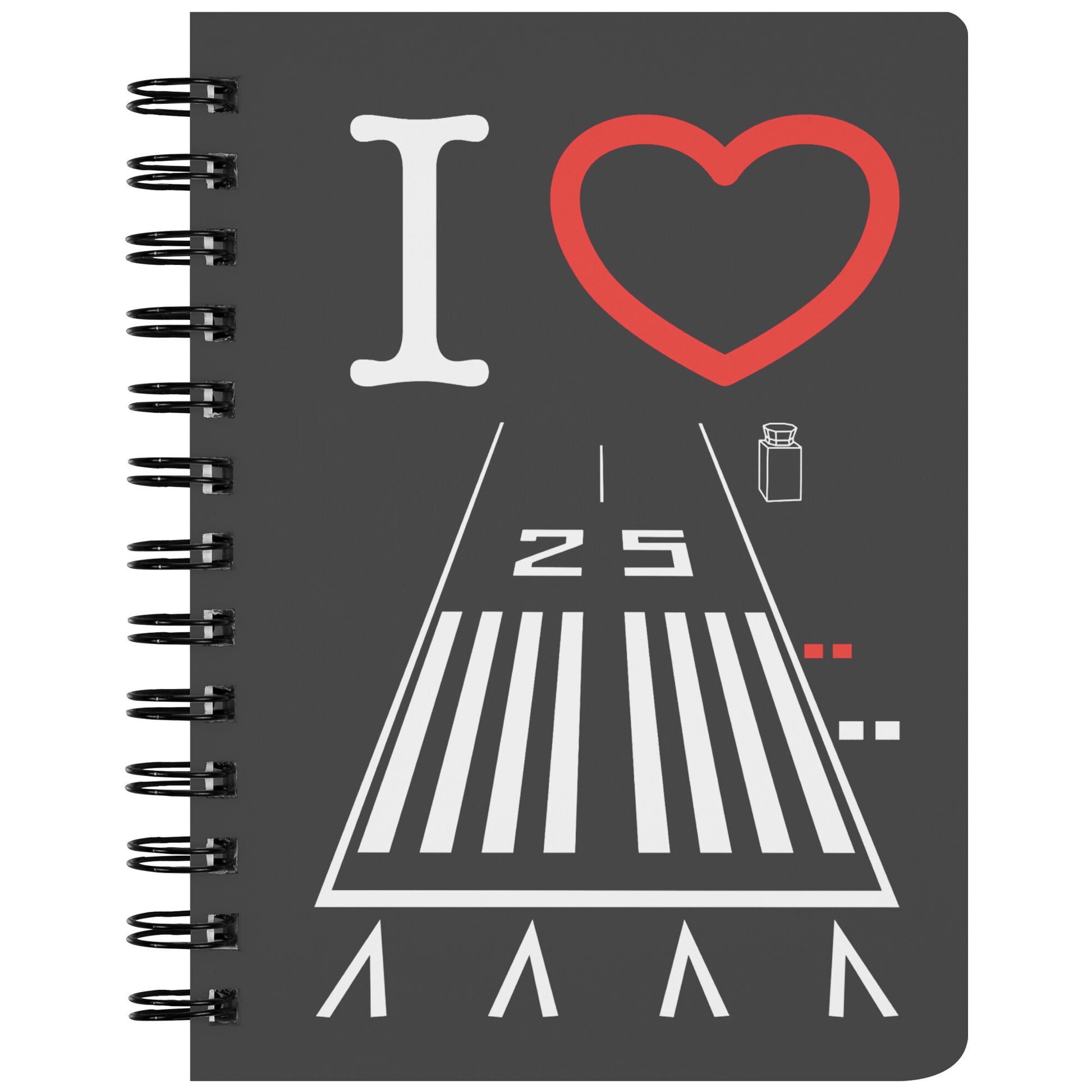 Hawthorne Airport Runway 25 / Runway 7 spiral notebook
