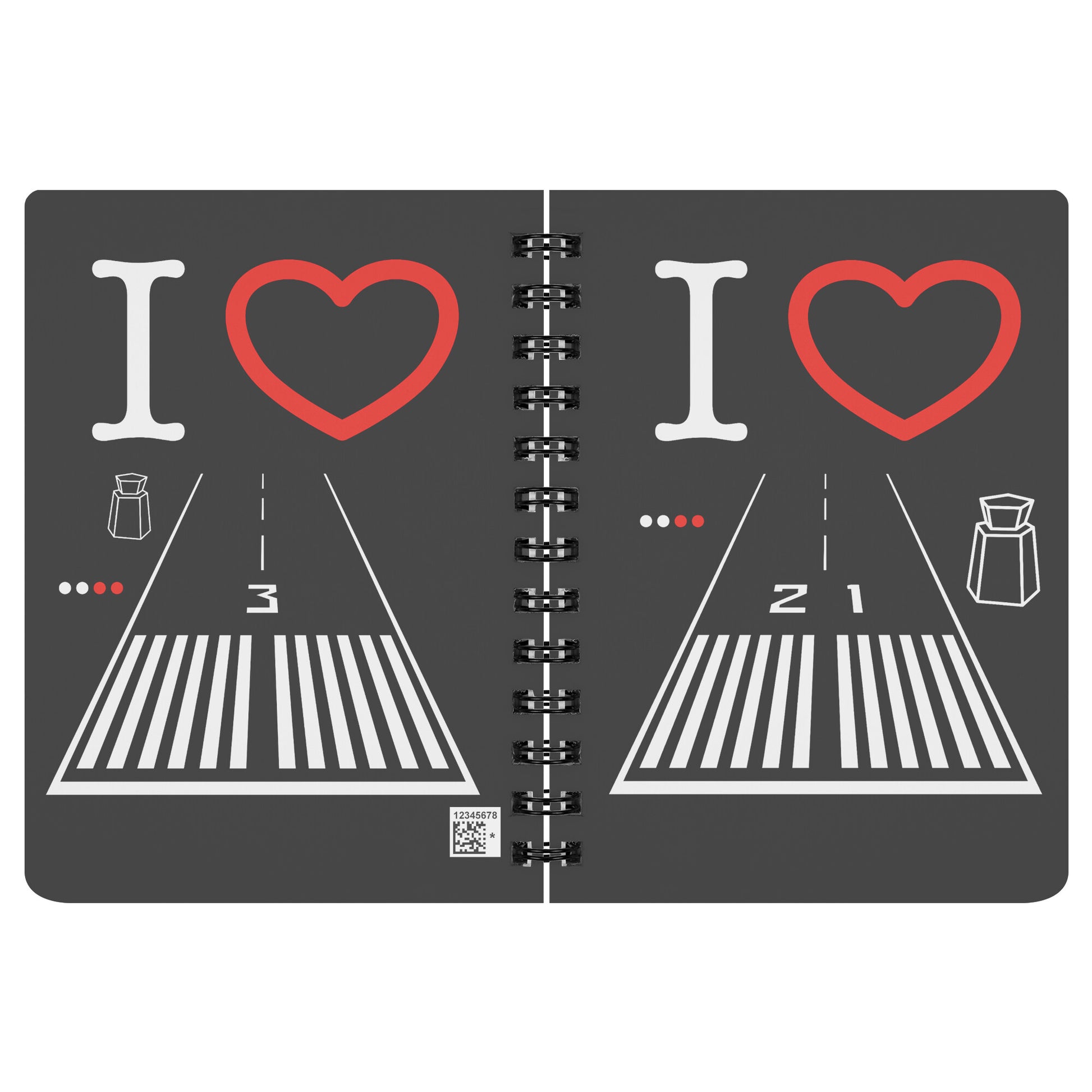 Santa Monica Airport Runway 21 / Runway 3 - spiral notebook