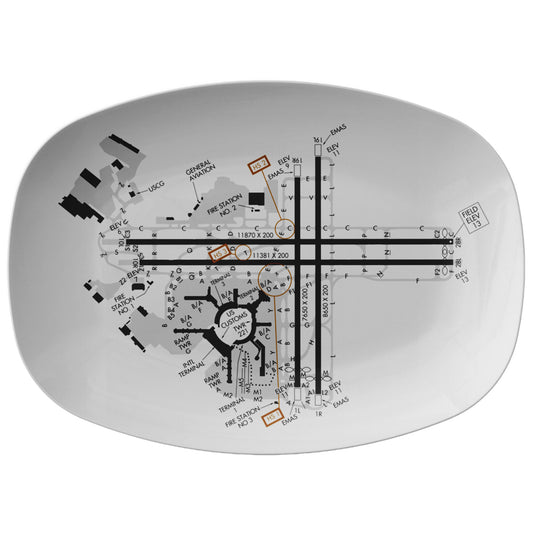 San Francisco Airport taxi diagram - serving platter