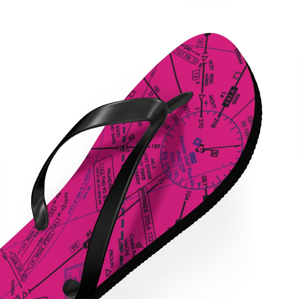 Aeronautical Chart Flip-Flops (ELUS3/pink)