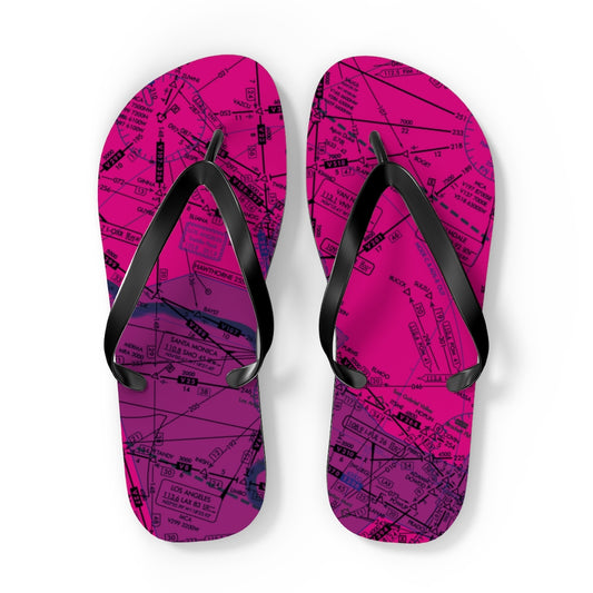 Aeronautical Chart Flip-Flops (ELUS3/pink)