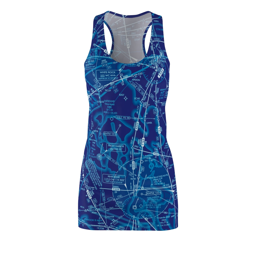 Enroute Low Altitude Chart - racerback dress (blue)