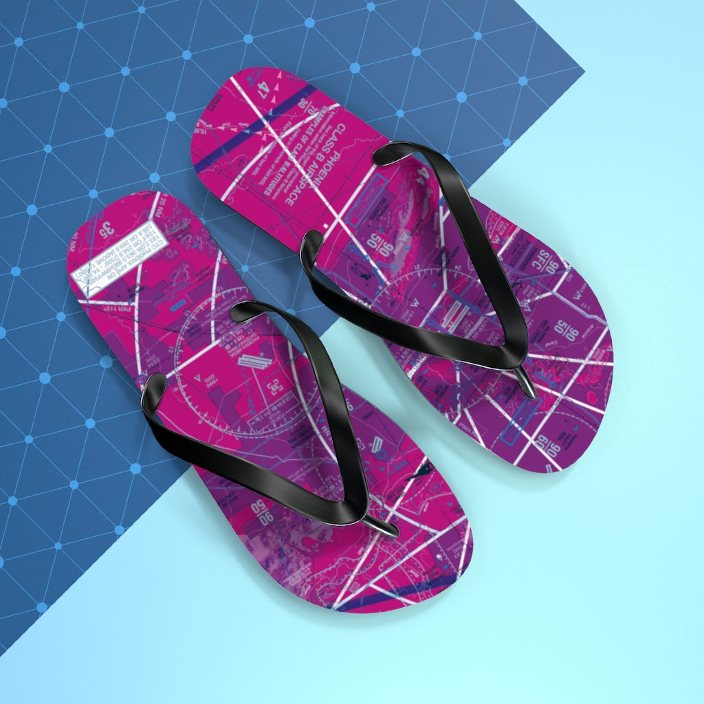 Aeronautical Chart Flip-Flops (PHX/purple)