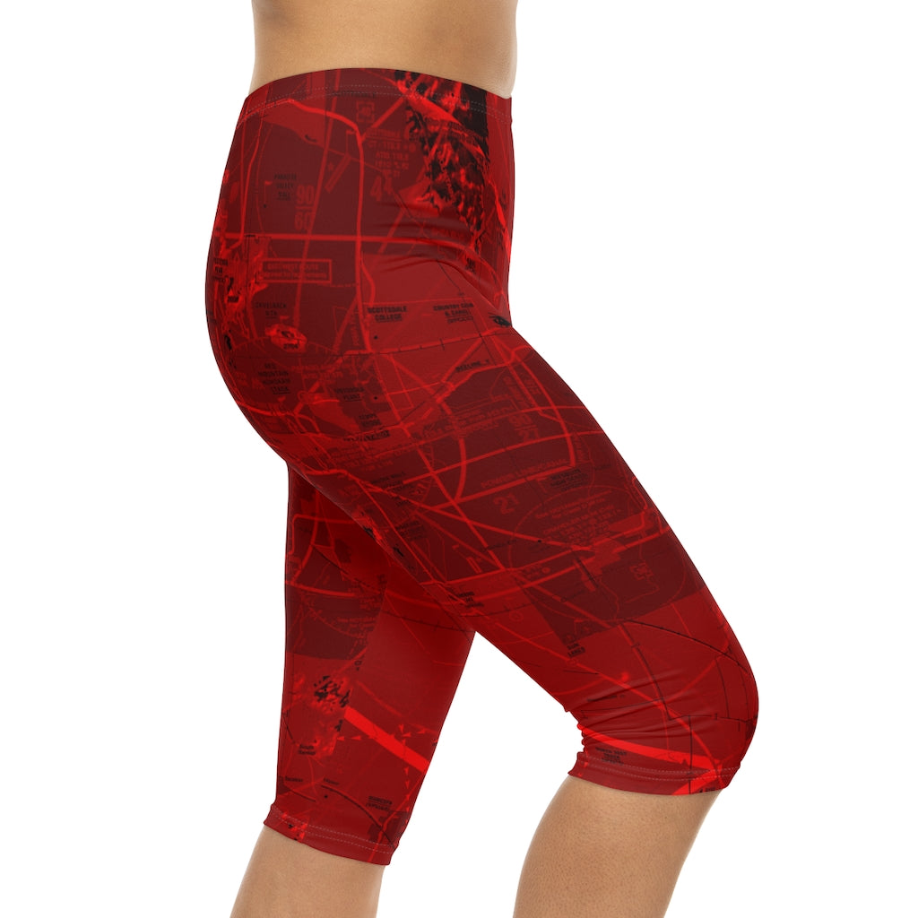 Phoenix TAC Chart capri leggings (red)