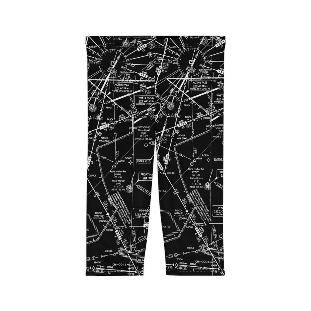 Enroute Low Altitude Chart capri leggings (black)