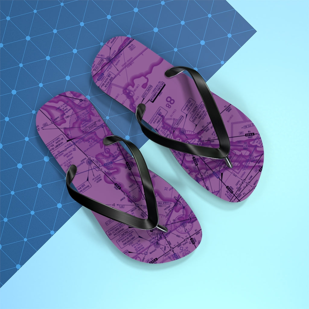 Aeronautical Chart Flip-Flops (ELUS1/purple)